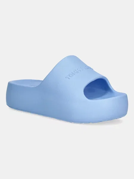 Natikači Tommy Jeans CHUNKY POOL SLIDE ESS modra