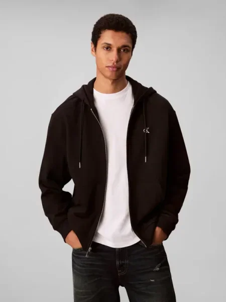 Hanorac Calvin Klein din material terry negru