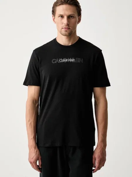 Calvin Klein Tričko svetlosivá biela čierna