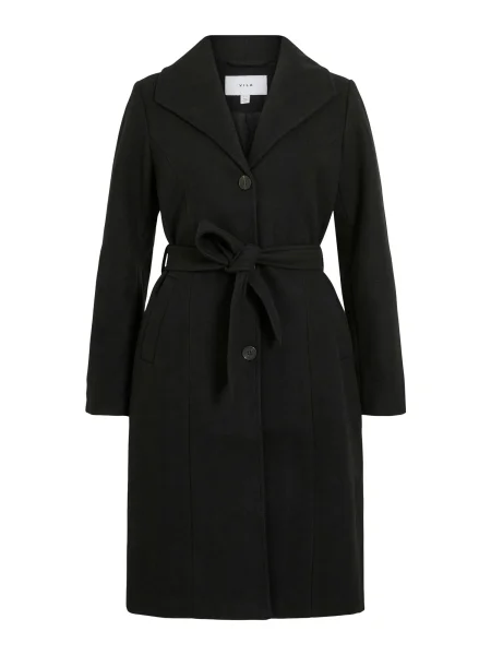 VILA Palton de primăvară-toamnă VICLAUDINE' negru
