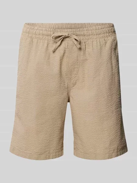 Szorty z dzianiny dresowej z tunelem model ‘JAIDEN’ Jack & Jones beżowe