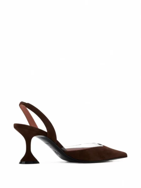 Pantofi cu toc Amina Muaddi slingback maro