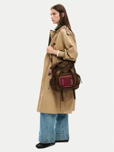 Torebka Desigual w stylu grunge brązowa