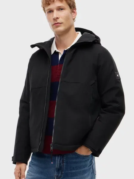 Куртка Tommy Hilfiger з капюшоном чорна