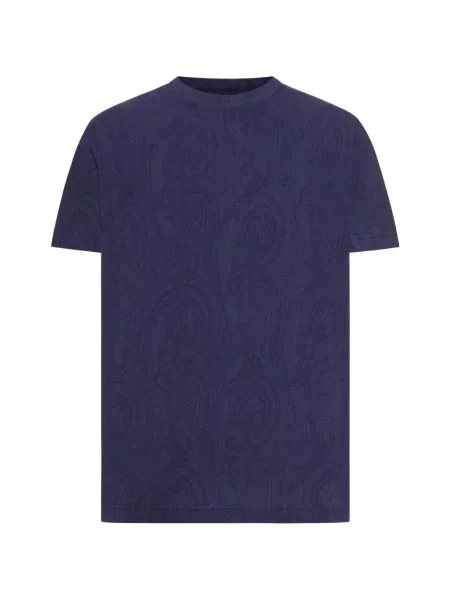 Tricou Etro cu imagine cu model paisley albastru