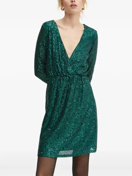 Rochie mini Morgan cu paiete plic verde