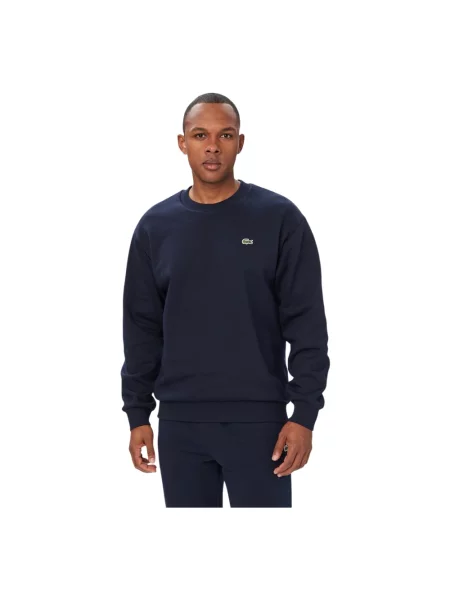 Bluza o kroju regular fit z mieszanki bawełny Lacoste niebieska