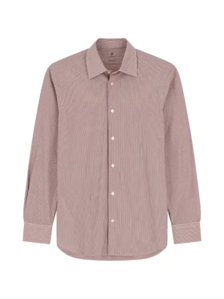 Tricou polo Boggi Milano cu dungi din jerseu roșu