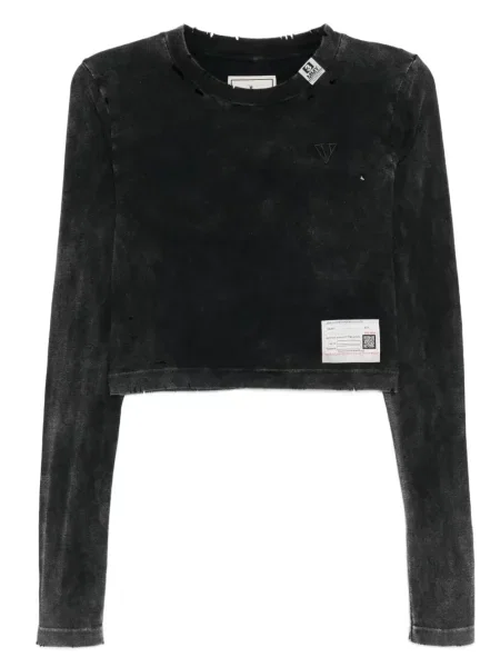 Тениска Maison Mihara Yasuhiro бродирана черно