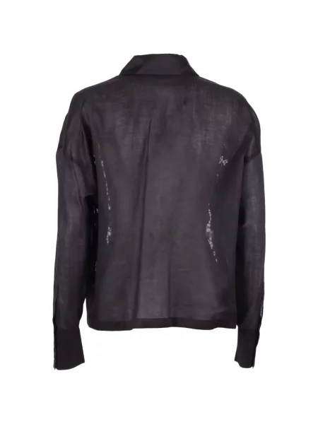 Cămașă Max Mara cu broderie negru