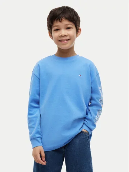 Tommy Hilfiger Bluză Graphic deschis albastru
