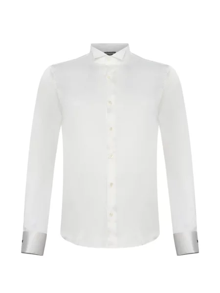 Копринена риза Franzese Collection бяло