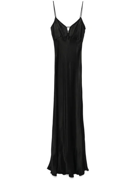 Rochie maxi Twinset din satin de costum negru