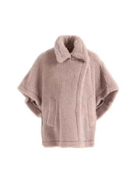 Kurtka Max Mara wełniana typu teddy brązowa
