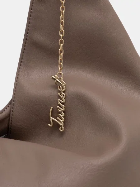 Twinset torebka hobo z imitacji skóry brązowa
