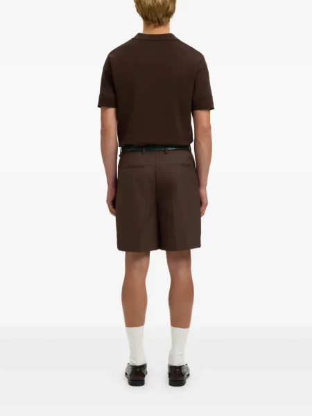 Плисирани шорти Selected кафяво