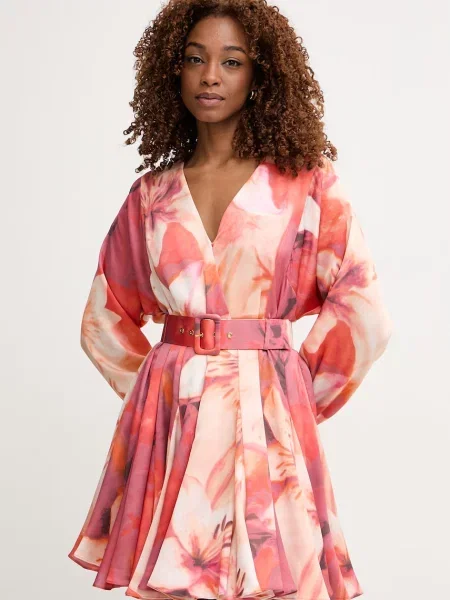 Marciano by Guess sukienka rozkloszowana ESTELA pomarańczowa