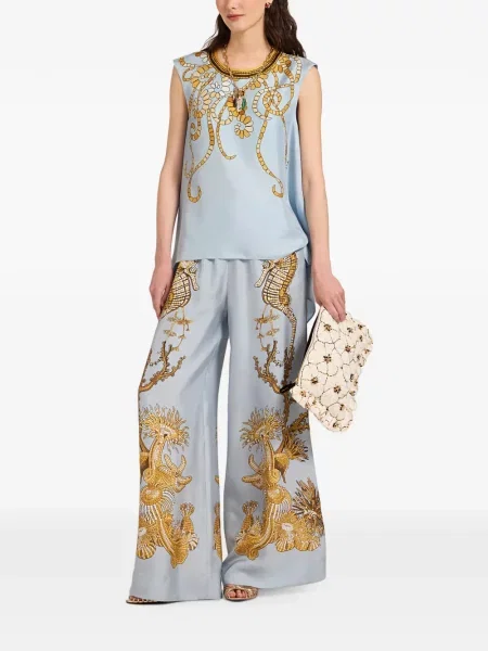 Pantaloni palazzo La Doublej albastru