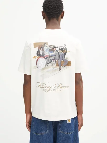 Filling Pieces tricou din Band cu imprimeu bej