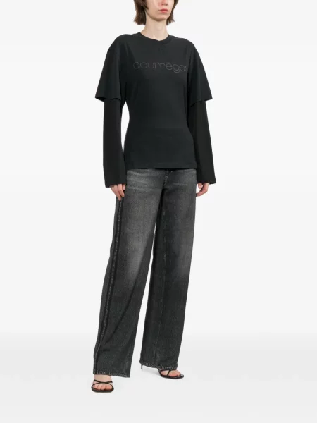 Tricou Courreges cu imagine negru