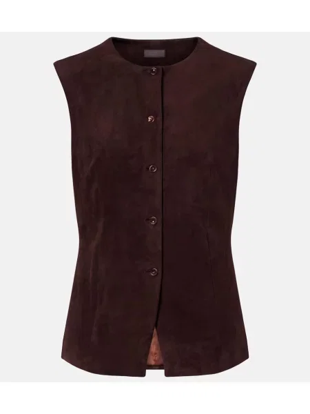Vestă Stouls din piele de căprioară maro