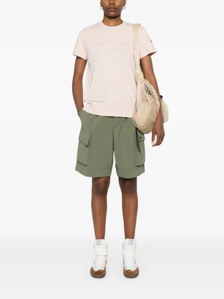 Tricou Moncler cu broderie roz