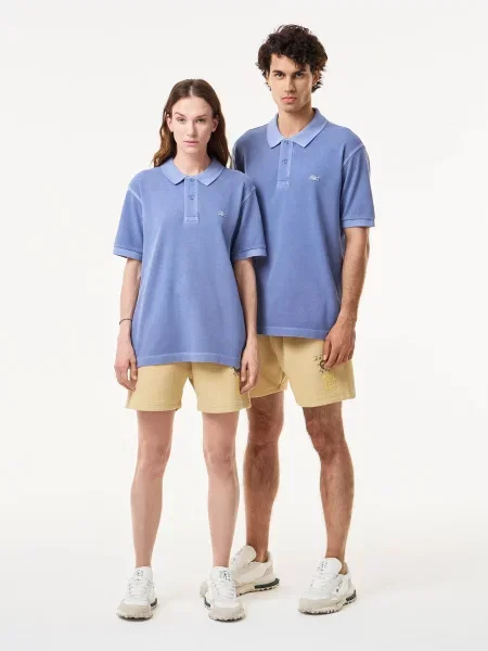 Поло Lacoste голубое