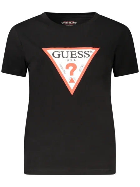 Tricou Guess Jeans scurt negru