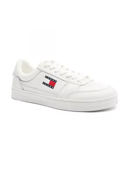 Tommy Jeans De piele sneakers GREENWICH NEW alb