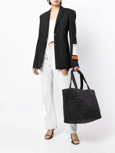 Matlasat geantă shopper Veecollective negru