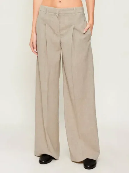 BOSS BLACK De lână pantaloni negru