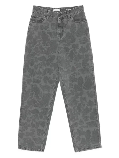 Jeansy straight leg Carhartt Wip w kamuflażu szare