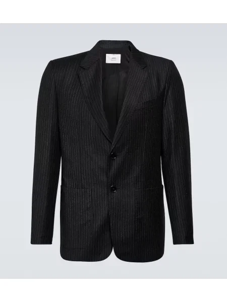 Vuneni prugasti blejzer Ami Paris siva