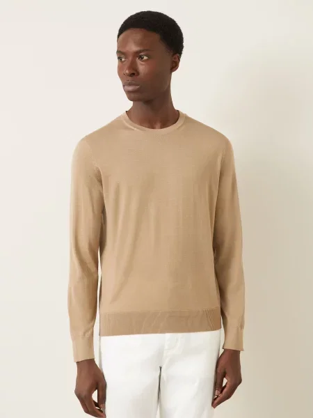 Zegna Kašmírový Svetr S Hedvábím béžová
