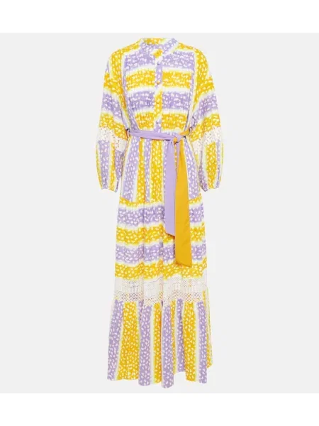 Rochie maxi Diane Von Furstenberg cu broderie de costum galben