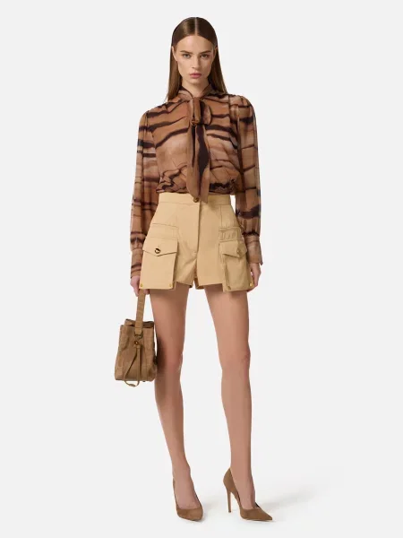Блуза Elisabetta Franchi коричнева
