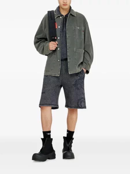 Pantaloni scurți Diesel cu imagine gri
