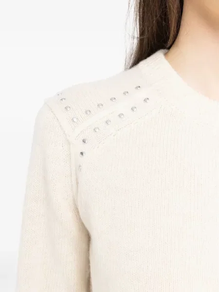 Pulover Zadig&voltaire cu decolteu rotund alb