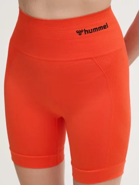 Къс панталон за трениране Hummel Tif с изчистен дизайн с висока талия черно