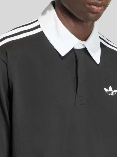 Koszulka rugby o kroju regular fit z czystej bawełny Adidas Originals czarna