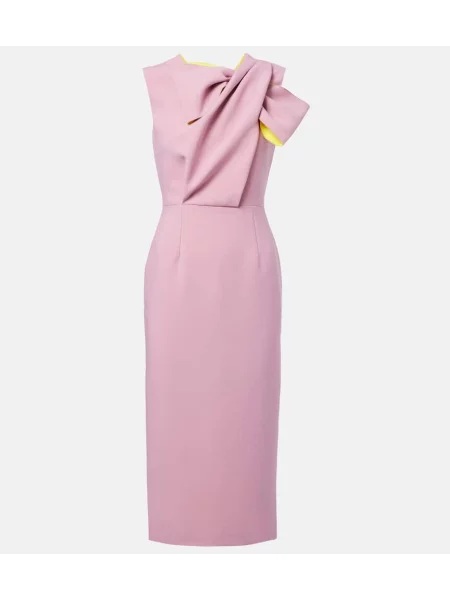 Oblekové šaty Roksanda s mašľou ružová