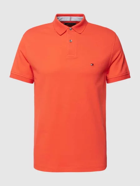 Koszulka polo w jednolitym kolorze Tommy Hilfiger czerwone