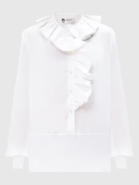 Блуза з рюшами Lanvin біла