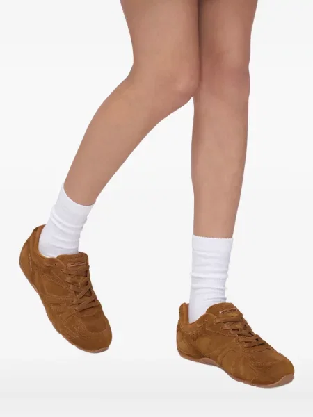 Sneakerși Marc Jacobs cu șireturi din dantelă maro