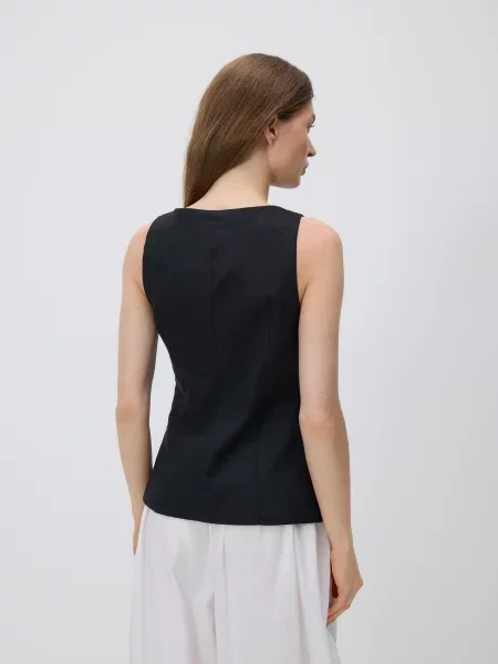 Reserved Лляна жилетка чорний