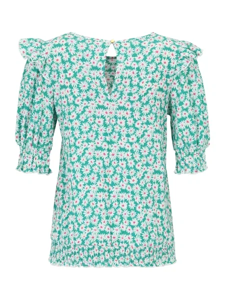 Wallis Petite Bluză verde jad / roz alb