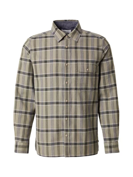 S.Oliver Košile olivová / tmavě zelená bílá