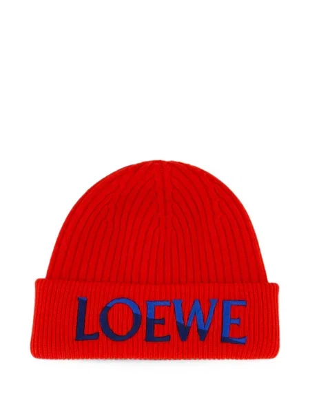 Căciulă Loewe cu broderie tricotate roșu