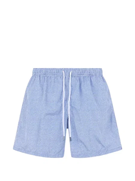 Slip de baie Fedeli cu imagine cu imprimeu geometric cu cordon albastru