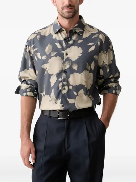 Lung cămașă Joop! cu model floral cu imagine albastru